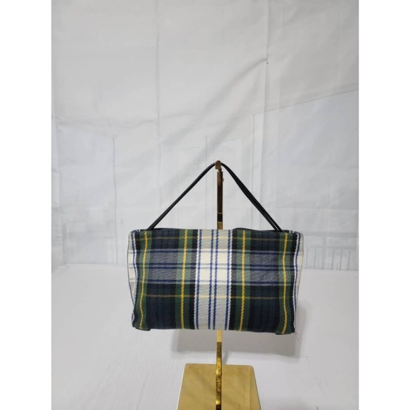 Authentic BURBERRY Tartan Fabric and Leather Clutch/Pouch Green - Picture 6 of 13